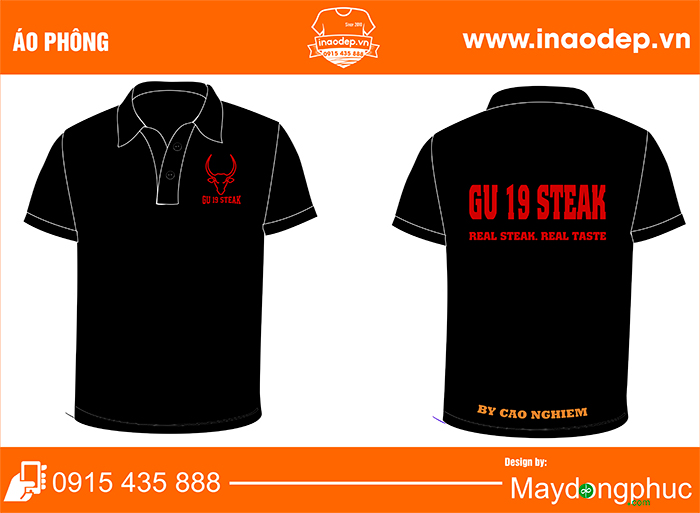 Áo phông Nhà hàng GU 19 STEAK | Ao phong dong phuc