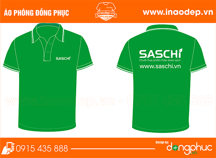 In áo phông cửa hàng Saschi | In ao cong ty