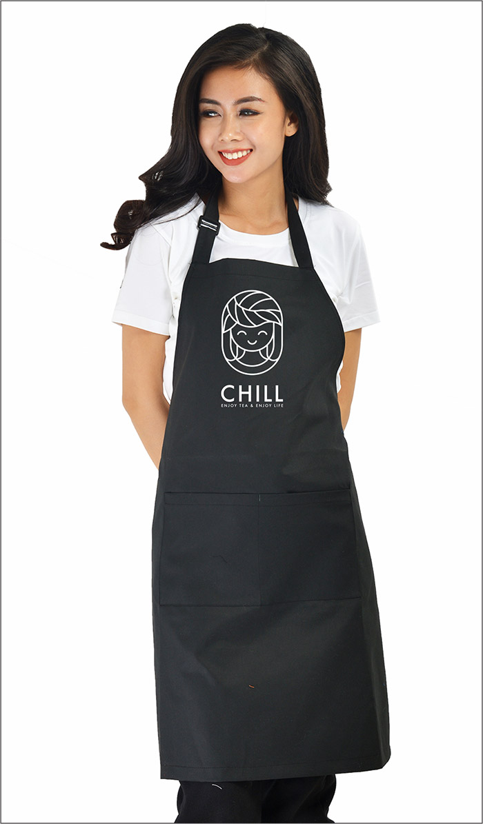 In tạp dề quán CHILL