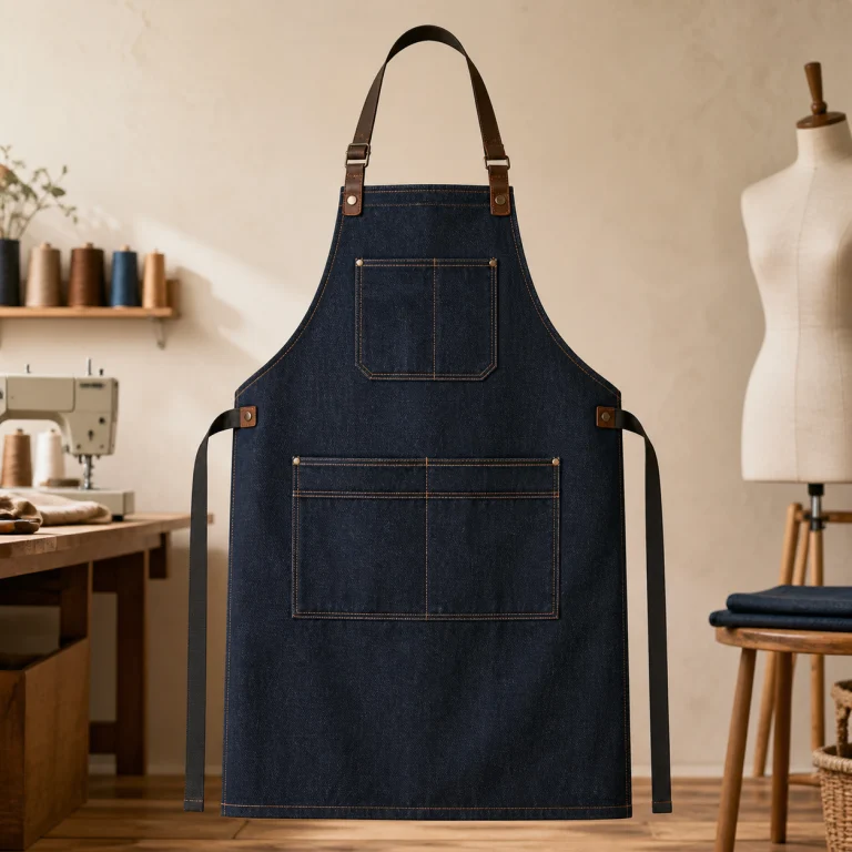 Tạp Dề Jean Canvas Dáng Basic Đồng Bộ