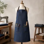 Tạp Dề Jean Canvas Hai Túi Dụng Cụ
