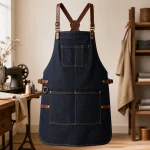 Tạp Dề Jean Canvas Phối Dây Da Điều Chỉnh