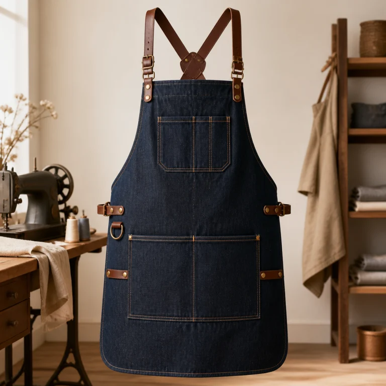 Tạp Dề Jean Canvas Phối Dây Da Điều Chỉnh
