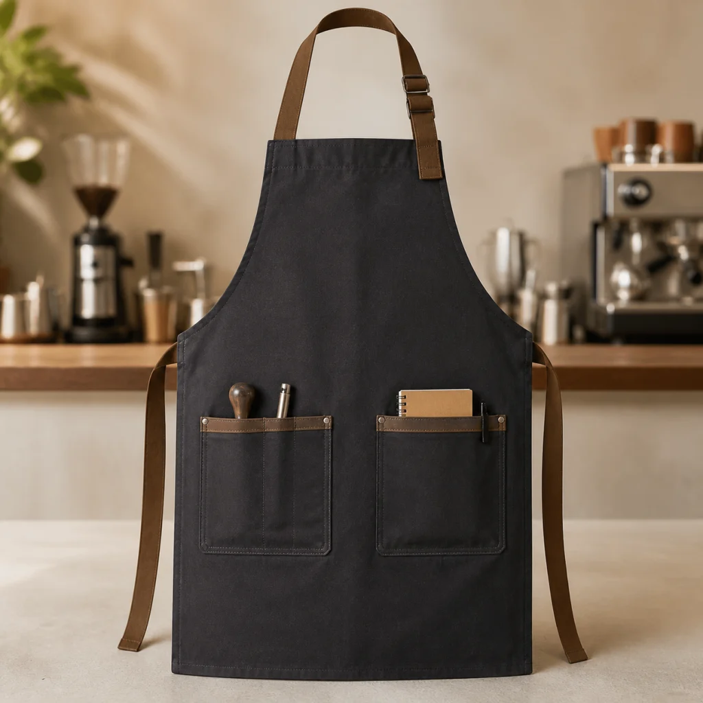Tạp Dề Quán Cafe Hai Túi Dụng Cụ