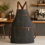 Tạp Dề Quán Cafe Phối Dây Da Điều Chỉnh