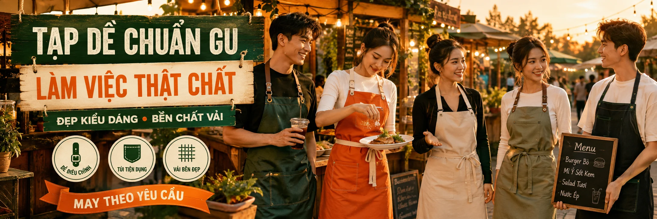 Tạp dề chuẩn gu, làm việc thật chất